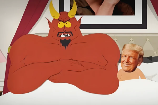 isječak iz epizode - Sotona i Trump u krevetu