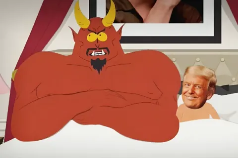 isječak iz epizode - Sotona i Trump u krevetu